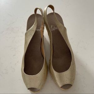 Castaner metallic/gold espadrilles. Size 40